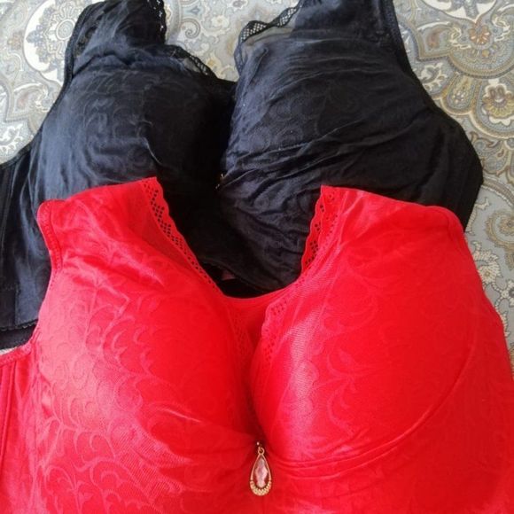 NWOT Molded Cup and Jeweled Center 36D Jacquard and Lace Bra - Picture 11 of 11